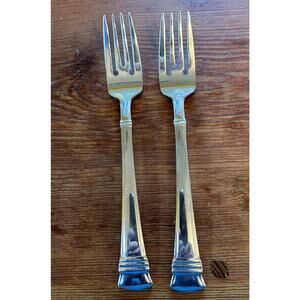 Wallace Zenith Frost Glossy Salad Forks Set of 2 heavy stainless steel 18/10